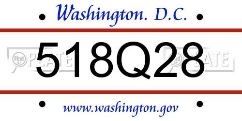 518Q28 District Of Columbia License Plate