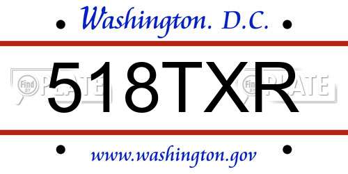 518TXR District Of Columbia License Plate