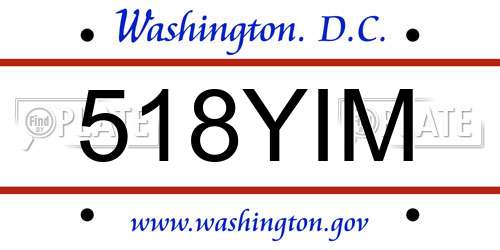 518YIM District Of Columbia License Plate
