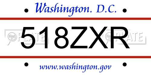 518ZXR District Of Columbia License Plate