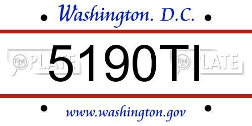 5190TI District Of Columbia License Plate