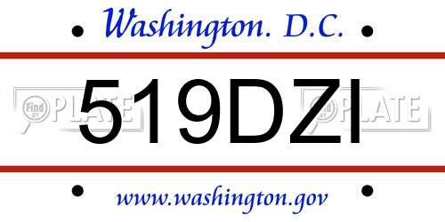 519DZI District Of Columbia License Plate