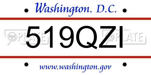 519QZI District Of Columbia License Plate