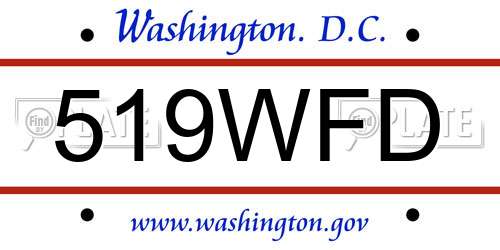 519WFD District Of Columbia License Plate