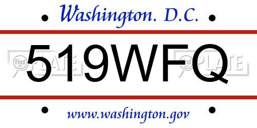 519WFQ District Of Columbia License Plate