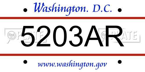 5203AR District Of Columbia License Plate