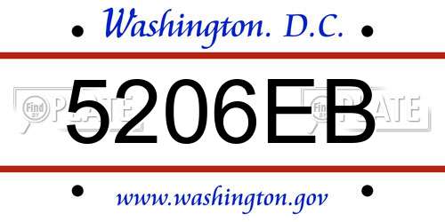 5206EB District Of Columbia License Plate