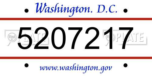 5207217 District Of Columbia License Plate