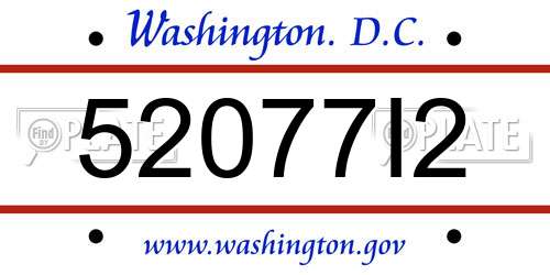 52077I2 District Of Columbia License Plate