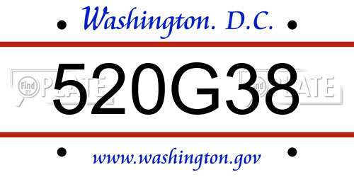 520G38 District Of Columbia License Plate