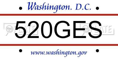 520GES District Of Columbia License Plate