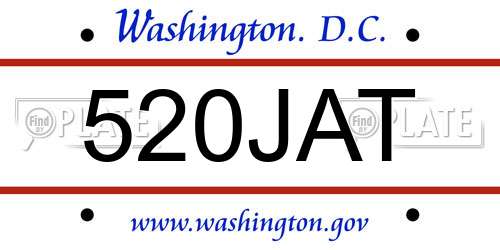 520JAT District Of Columbia License Plate
