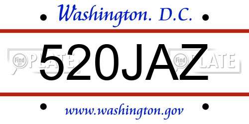 520JAZ District Of Columbia License Plate