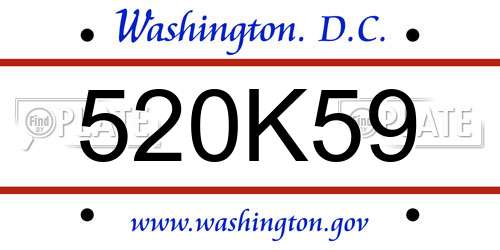 520K59 District Of Columbia License Plate