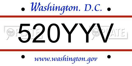 520YYV District Of Columbia License Plate