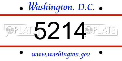 5214 District Of Columbia License Plate