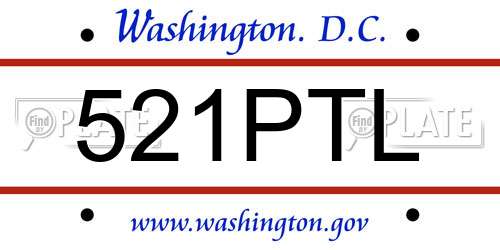 521PTL District Of Columbia License Plate