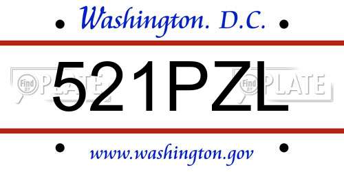 521PZL District Of Columbia License Plate