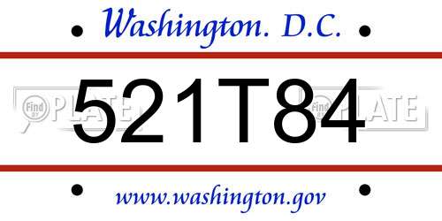 521T84 District Of Columbia License Plate