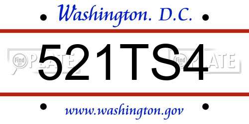 521TS4 District Of Columbia License Plate