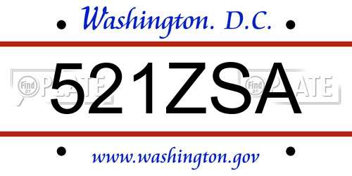 521ZSA District Of Columbia License Plate
