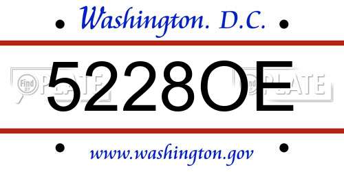 5228OE District Of Columbia License Plate