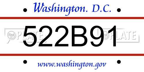 522B91 District Of Columbia License Plate