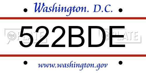 522BDE District Of Columbia License Plate