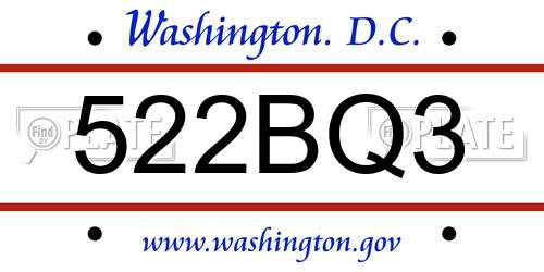 522BQ3 District Of Columbia License Plate