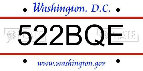 522BQE District Of Columbia License Plate