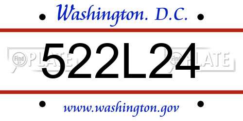 522L24 District Of Columbia License Plate
