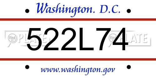 522L74 District Of Columbia License Plate