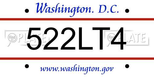 522LT4 District Of Columbia License Plate