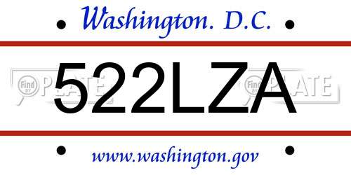522LZA District Of Columbia License Plate