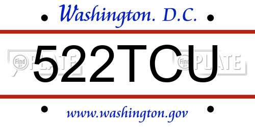 522TCU District Of Columbia License Plate