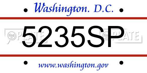 5235SP District Of Columbia License Plate