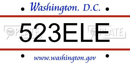 523ELE District Of Columbia License Plate