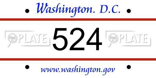 524 District Of Columbia License Plate