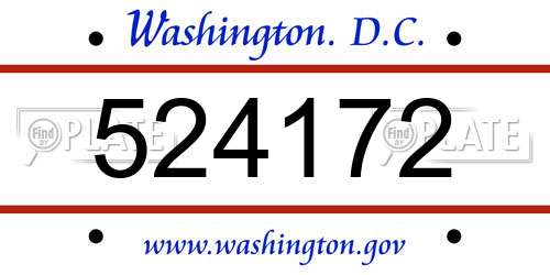524172 District Of Columbia License Plate