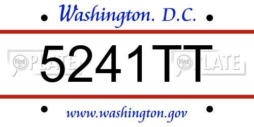 5241TT District Of Columbia License Plate