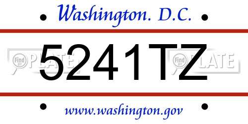 5241TZ District Of Columbia License Plate