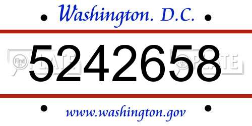 5242658 District Of Columbia License Plate