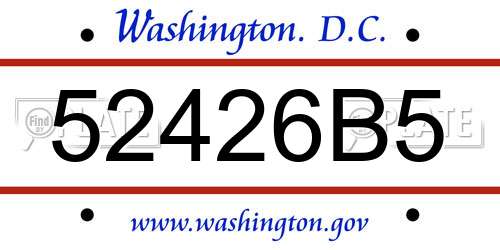 52426B5 District Of Columbia License Plate