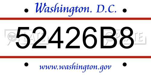 52426B8 District Of Columbia License Plate