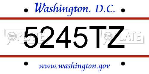 5245TZ District Of Columbia License Plate