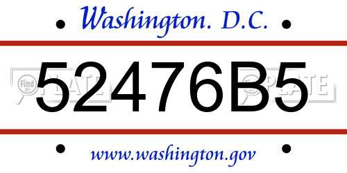 52476B5 District Of Columbia License Plate