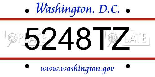 5248TZ District Of Columbia License Plate