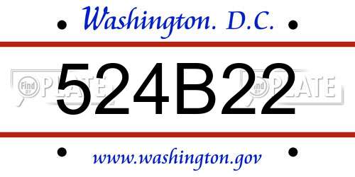 524B22 District Of Columbia License Plate