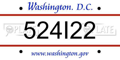 524I22 District Of Columbia License Plate
