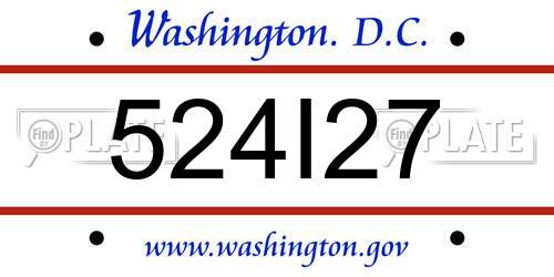 524I27 District Of Columbia License Plate